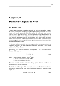 Chapter 10. Detection of Signals in Noise