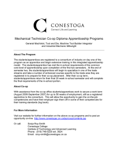 Mechanical Technician Co-op Diploma Apprenticeship