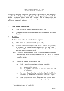 Apprenticeship Rules 1992 Updated upto 2015 Amendments