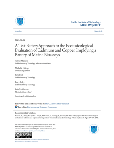 A Test Battery Approach to the Ecotoxicological