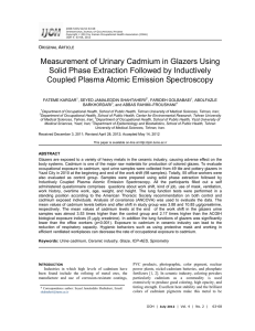 Measurement of Urinary Cadmium in Glazers Using Solid Phase