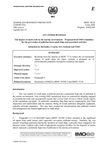 IMO MARINE ENVIRONMENT PROTECTION COMMITTEE 58th