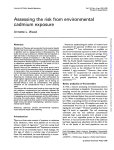 Assessing the risk from environmental cadmium exposure