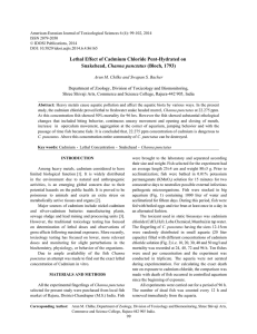 Lethal Effect of Cadmium Chloride Pent