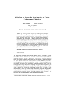 A Platform for Supporting Data Analytics on Twitter: Challenges and