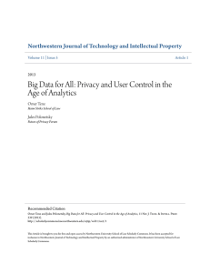 Big Data for All: Privacy and User Control in the Age of Analytics