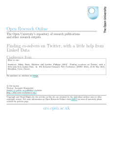 Open Research Online Finding co-solvers on Twitter, with a little