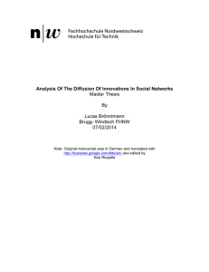 Analysis Of The Diffusion Of Innovations In Social Networks Master