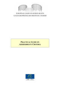 ECHR - Practical guide on admissibility criteria