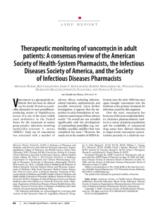 Therapeutic monitoring of vancomycin in adult patients