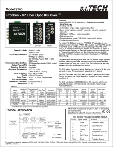 Profibus - DP Fiber Optic Bit-Driver Model 2145