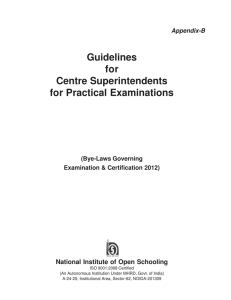 Guideline for Centre Superintendent - The National Institute of Open
