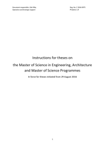 Instructions for theses on the Master of Science in Engineering