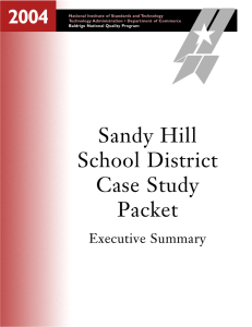 Sandy Hill School District Case Study Packet Executive Summary