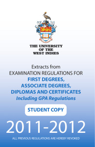 Examination Regulations - The University of the West Indies at Cave