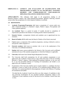 ordinance 11 : conduct and evaluation of examinations for