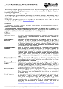 procedure for assessment irregularities