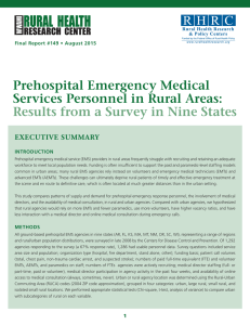 Prehospital Emergency Medical Services Personnel in Rural Areas