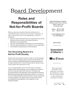 Board Development - Alberta Culture and Tourism