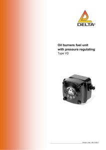 Oil burners fuel unit with pressure regulating