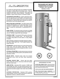 packaged hot water generating systems