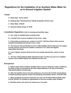 Regulations for the Installation of an Auxiliary Water Meter for an In