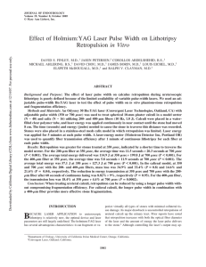 Effect of Holmium:YAG Laser Pulse Width on