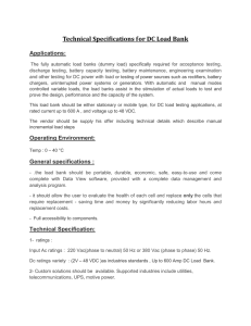 Technical Specifications for DC Load Bank