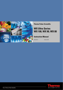 WX Ultra Series: WX 100, WX 90, WX 80 Instruction Manual