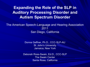 Auditory Processing Disorder - American Speech