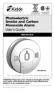 Photoelectric Smoke and Carbon Monoxide Alarm User`s Guide