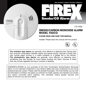 smoke/carbon monoxide alarm model fadcq