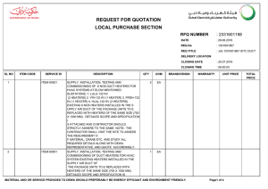 REQUEST FOR QUOTATION LOCAL PURCHASE SECTION