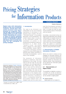 Pricing Strategies Information Products