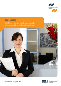 Guidelines for real estate salespeople: price advertising