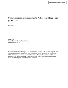 Communications Equipment: What Has Happened to Prices