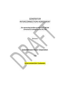 Standard Small Generator Interconnection Agreement for
