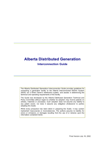 Alberta Distributed Generation Interconnection Guide