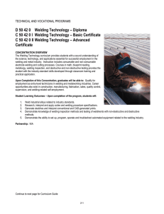 D 50 42 0 Welding Technology – Diploma C 50 42 0 I Welding