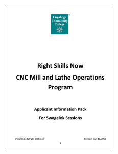Right Skills Now CNC Mill and Lathe Operations Program