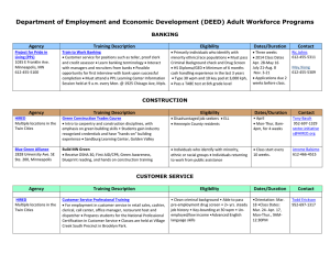 (DEED) Adult Workforce Programs