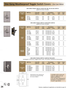 One Gang Weatherproof Toggle Switch Covers