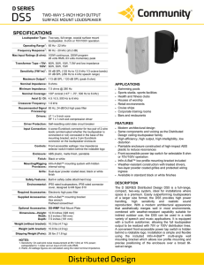 DS5 Spec Sheet - Community Professional Loudspeakers