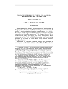 Massachusetts Breath Testing for Alcohol: A Computer Science