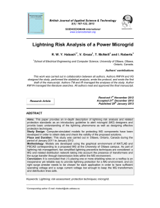 Lightning Risk Analysis of a Power Microgrid