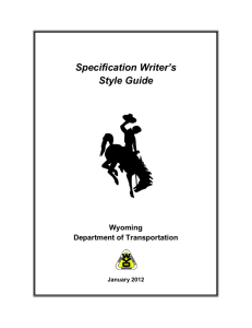 Specification Writers` Style Guide Specification Writer`s Style Guide