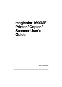 magicolor 1690MF Printer / Copier / Scanner User`s Guide