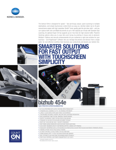 bizhub 454e Spec Sheet - Document Solutions, Inc.