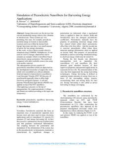 Simulation of Piezoelectric Nanofibers for Harvesting Energy