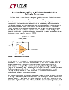Transimpedance Amplifiers for Wide Range Photodiodes Have